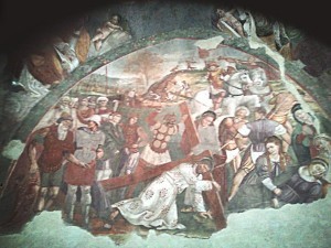 Santuario della Madonna di Appari, Paganica (Aq) XII° sec: Gesù cade con la Croce